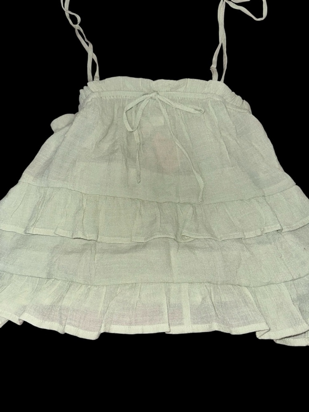 NWT Blu Pepper Small Semi-Sheer Adjustable Strap Tiered Ruffle Top Mint Green